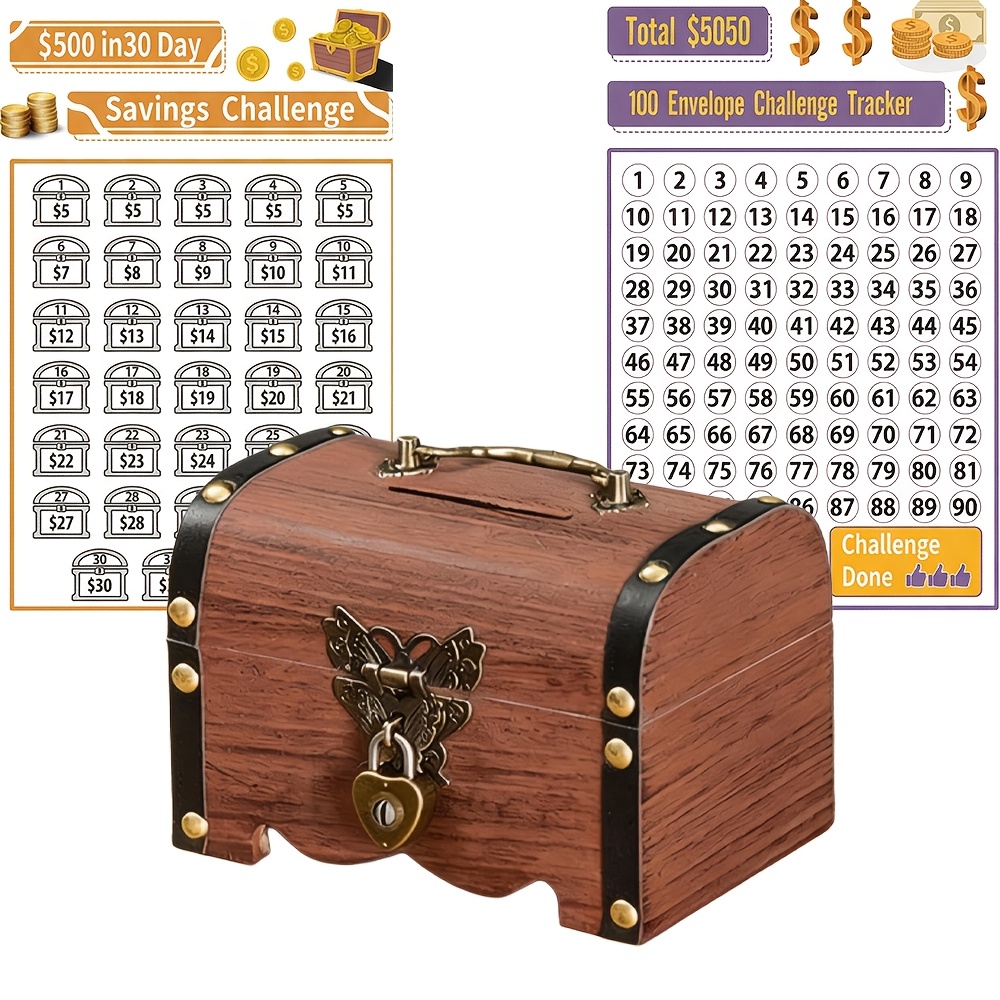 Wooden Treasure Box Decorative Jewelry Storage Box